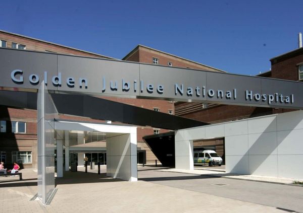 Exterior of Golden Jubilee National Hospital.