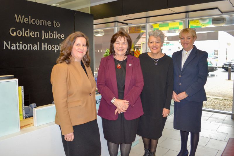 Chief Executive Jann Gardner, Health Minster Jeane Freeman, Susan and Director of Operations June Rogers